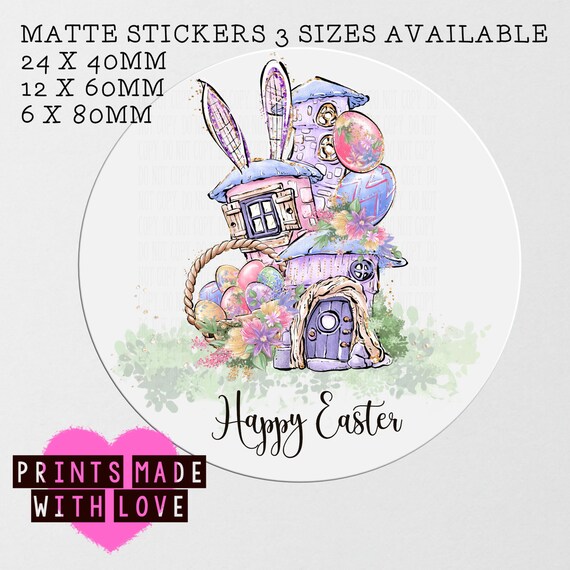 15 Happy Easter Labels / Stickers Cakes / Egg Hunt /gift Bags