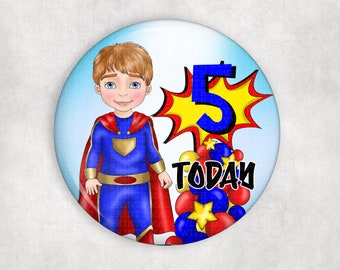 Personalised Birthday Bade Super Badge Little Hero Badge Birthday Boy Son Grandson Cousin Brother 2nd 3rd 4th 5th 6th 7th Birthday 1835