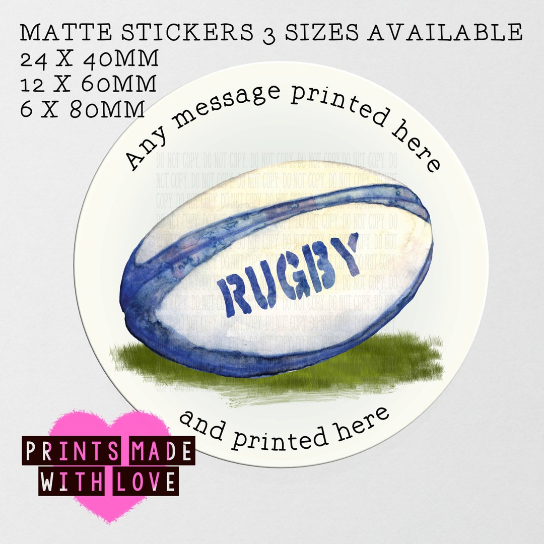Rugby , Football , Tennis , Cricket , Baseball Personalised Stickers ...
