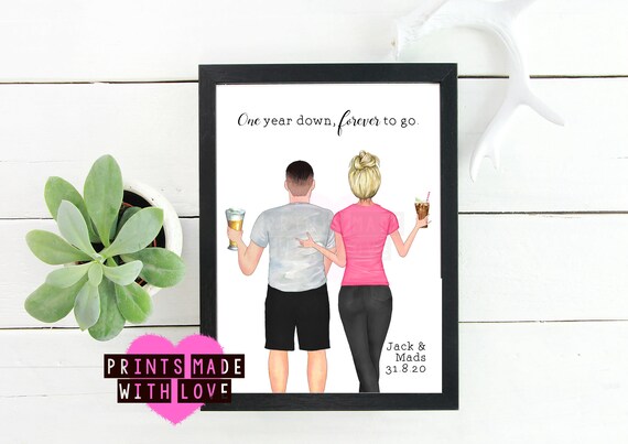 1st Anniversary Gift, 1 Year Together Anniversary, Gift for Girlfriend,  Gift for Boyfriend, 1 Year Dating, First Anniversary, Personalized
