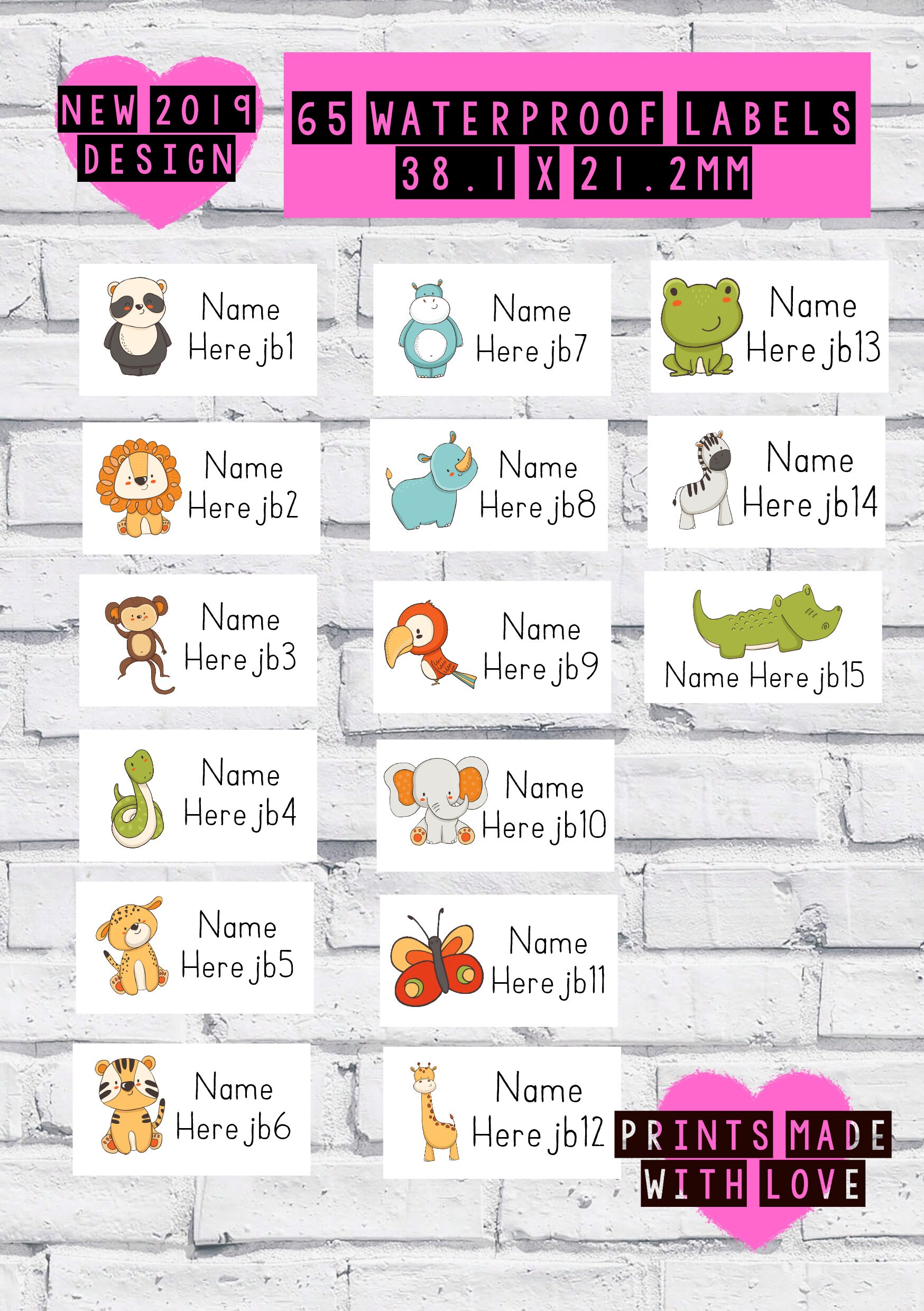 jungle Name labels / Waterproof labels / school labels / personalised / personalized / stick on labels / self adhesive / clothes labels