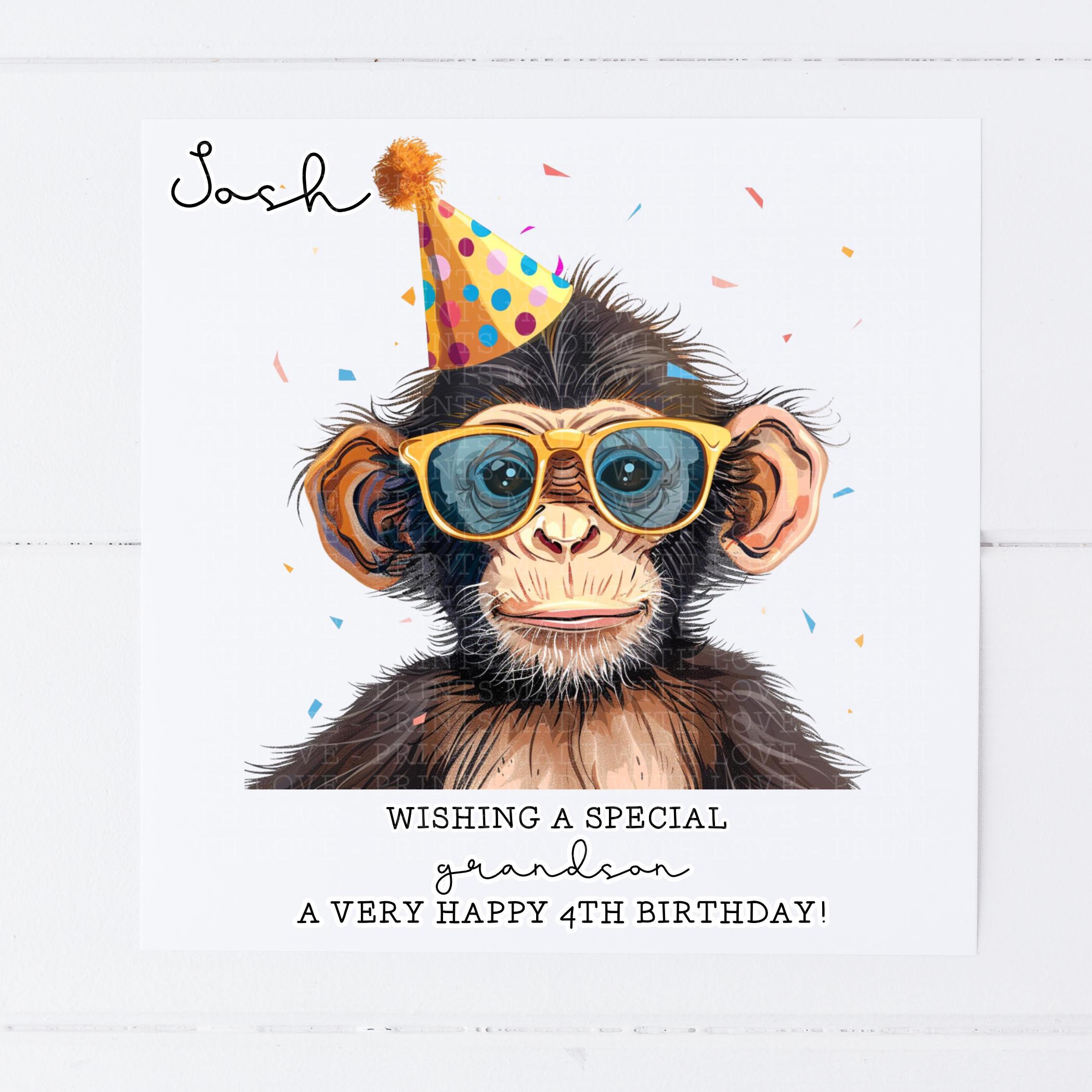 Monkey Mono Estrellas Madre E Hija Tarjeta De Cumpleaños De Mono