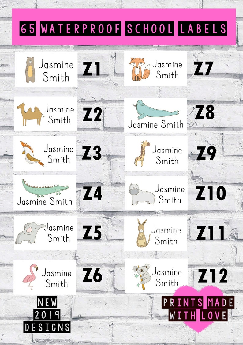 School Name Labels Preschool Nursery Kindergarten Etsy UK