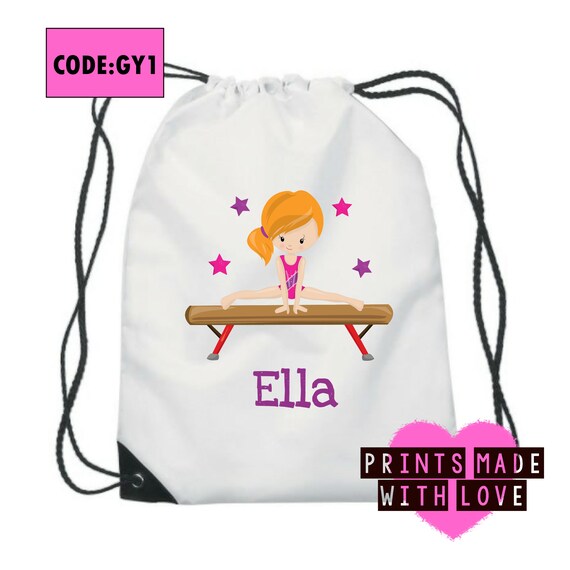 Gymnastics bag personalised / personalized gym bag / school Etsy