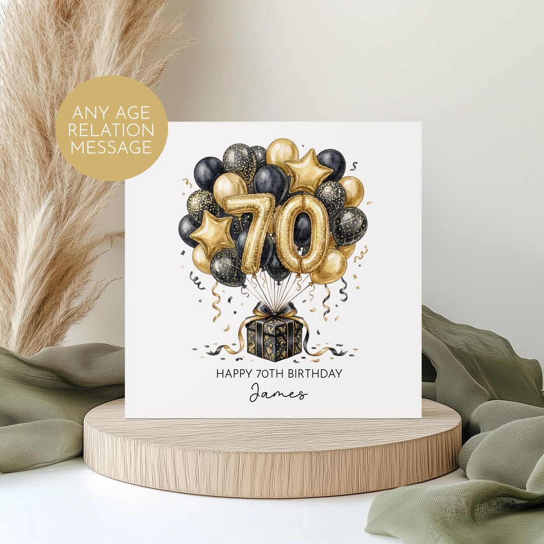 Personalised 70th Birthday Card: Custom Personalised for Him 3058 - Etsy UK