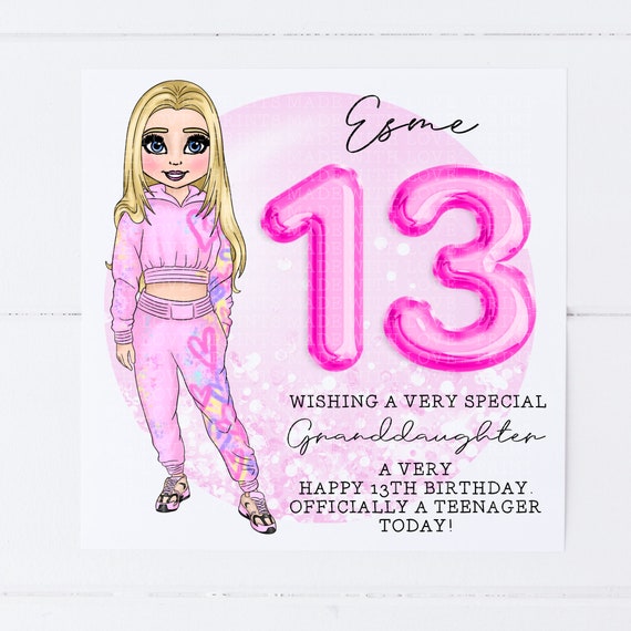 Special Daughter 13th Birthday Photo Upload Card In Red And Pink - Foto 8