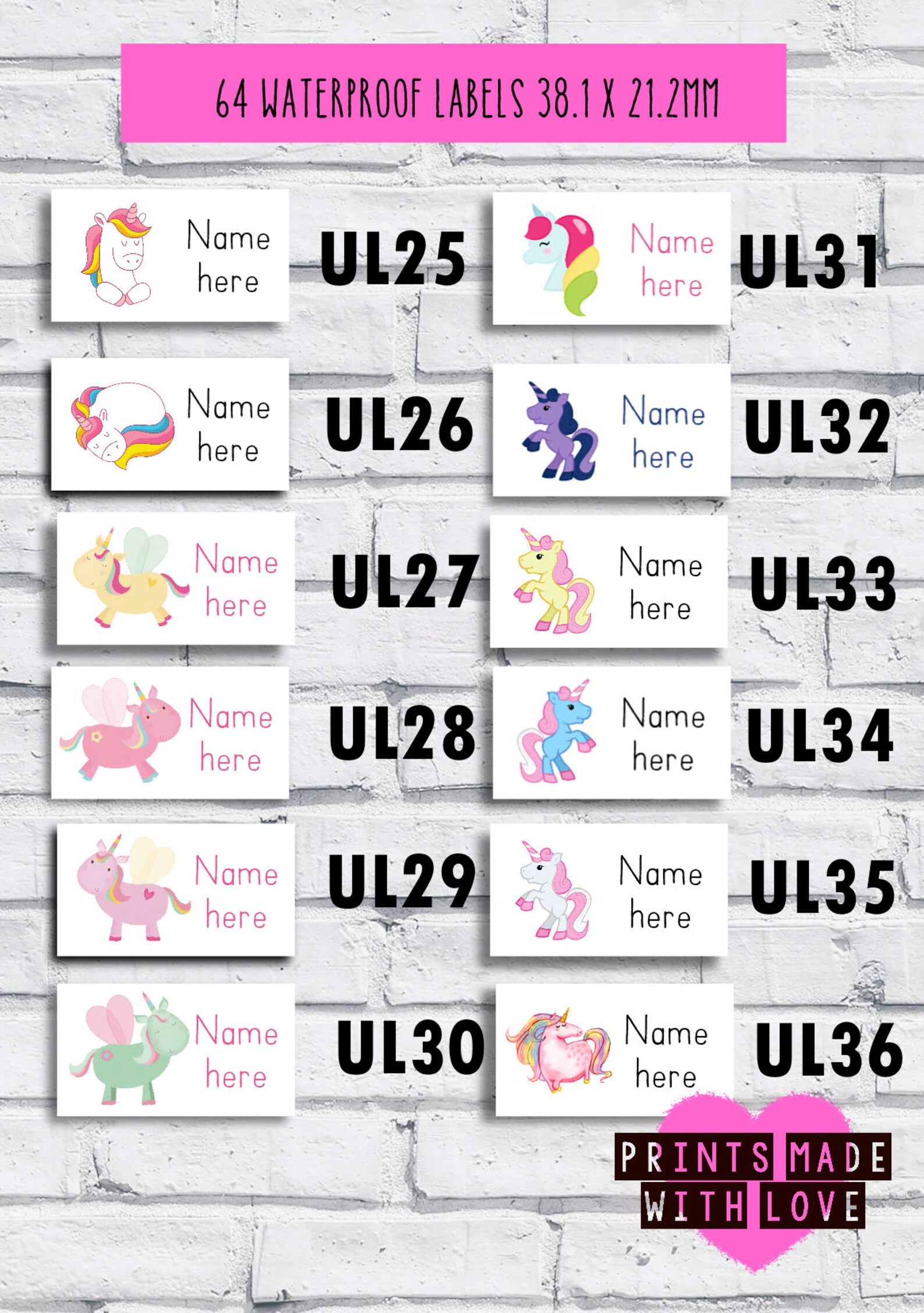 Name Labels / Waterproof Labels / School Labels / Personalised Etsy UK