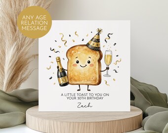 30th birthday card Custom Age Personalised Little Toast Funny 3069