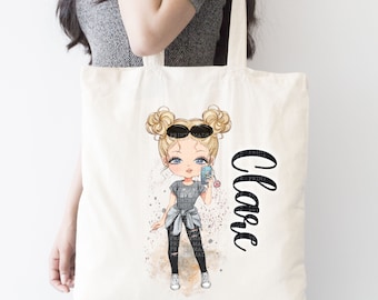 Personalised tote bag - daughter gift - granddaughter gift - teenager gift - eco shopper - reusable shopping bag - niece gift - name gift