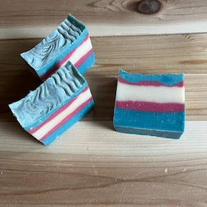 Trans Wildflower Breeze Cold Process Soap - Floral Scented - Floral Scented Soap - Trans Bar - LGBTQ Gift - Handmade Soap - Soap