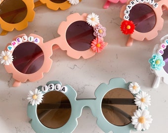 So many colors! | Personalized Flower Sunglasses | Beaded Name Sunglasses | Custom Sunglasses for Kids | Custom Flower Sunglasses