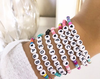 Personalized Custom Name Beaded Bracelets | Name Bracelets | Initial Bracelets | Word Bracelets | Womens Beaded Name Bracelets