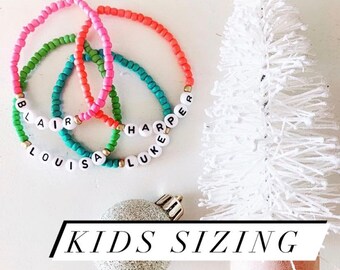 Personalized Kids Beaded Name Bracelet: Custom Girl's Bracelet (Age 4-10)