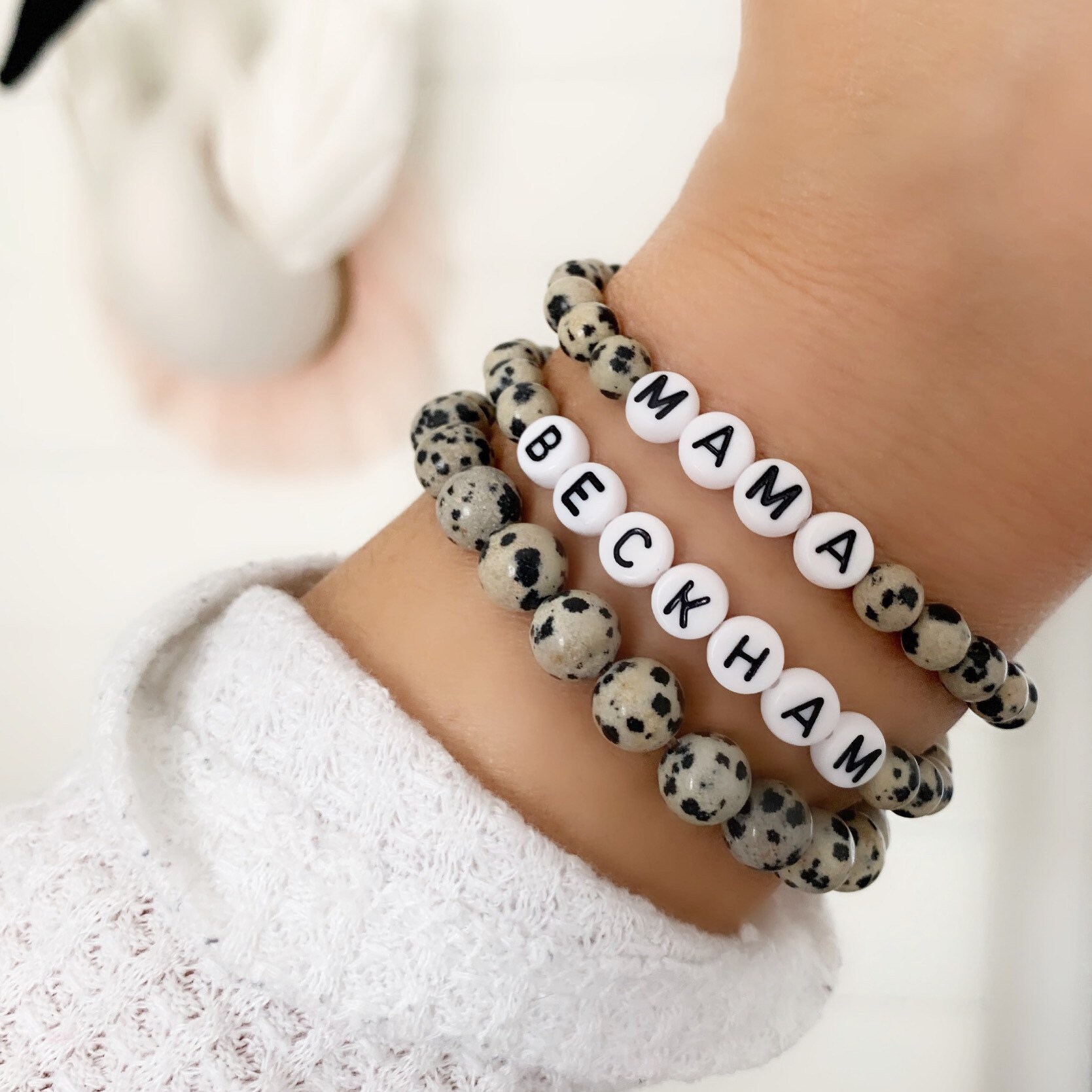 NEW! Leopard Personalized Custom Beaded Name Bracelets | Womens Beade…