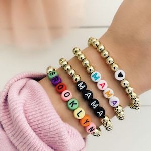 14k Gold Filled Personalized Beaded Name Bracelet