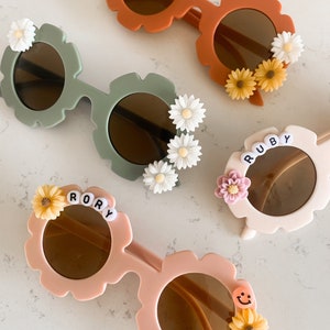 So many colors! | Personalized Flower Sunglasses | Beaded Name Sunglasses | Custom Sunglasses for Kids | Custom Flower Sunglasses