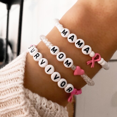 Breast Cancer Awareness Bracelets Pink Ribbon Bracelets Etsy