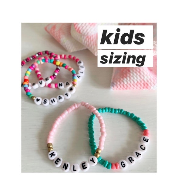 Kid’s Age 4-10 | Personalized Custom Beaded | Name Beaded Bracelets for Kids Girl Name Bracelet