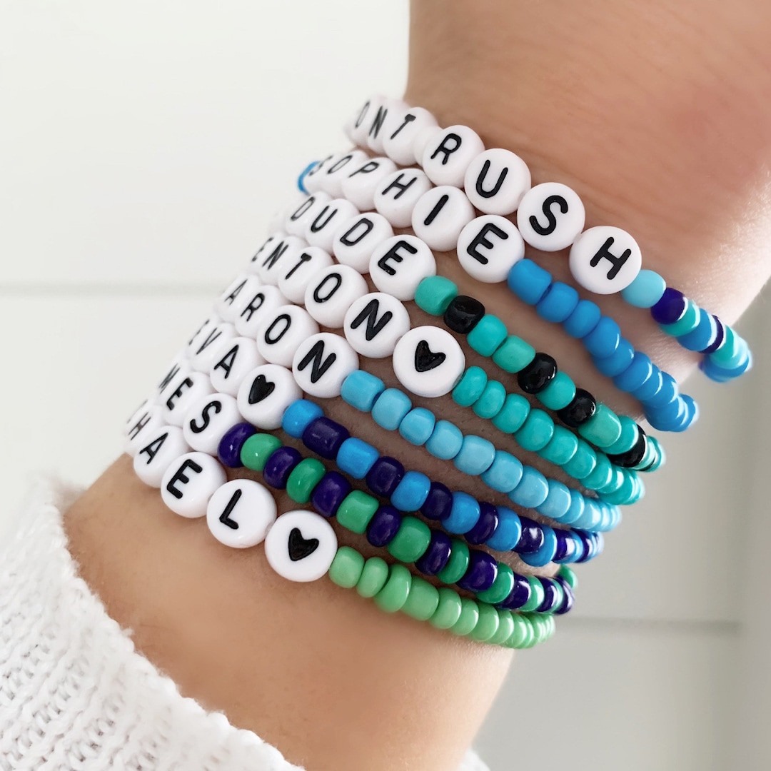 Personalized Name Beaded Bracelets Name Bracelets Initial 