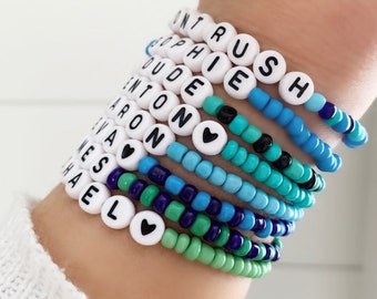 Personalized Name Beaded Bracelets | Name Bracelets | Initial Bracelets | Word Bracelets | Custom Bracelets | Louis and Finn