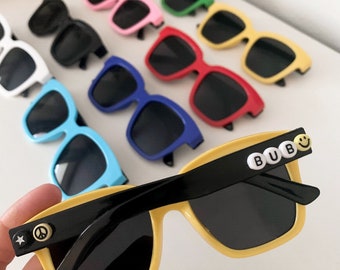 So many colors! | Personalized Wayfarer Sunglasses | Beaded Name Sunglasses | Custom Sunglasses for Kids | Custom Wayfarer Sunglasses