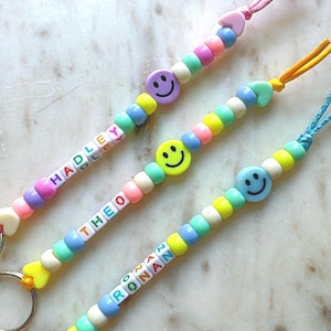 Personalized beaded name keychain | custom name keychain | create your own name keychain | backpack name keychain