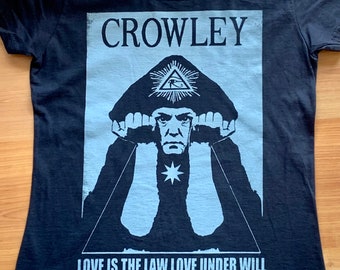 LIMITED EDITION Aleister Crowley t-shirt,  extra print on the back. just one printed like this, size M ladyfit