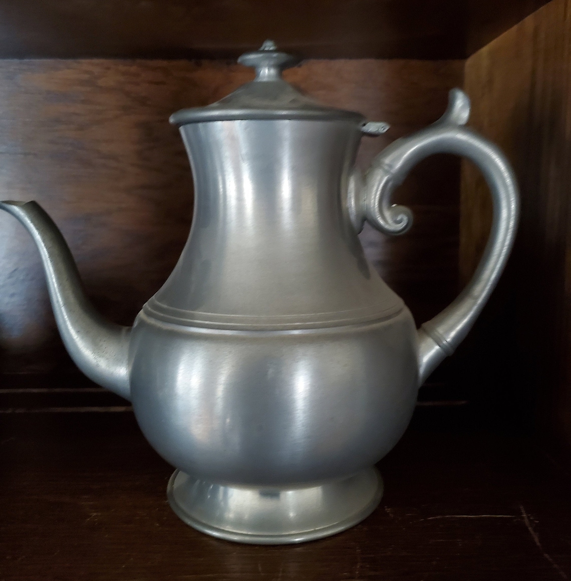 Vintage Antique Pewter Teapot Etsy