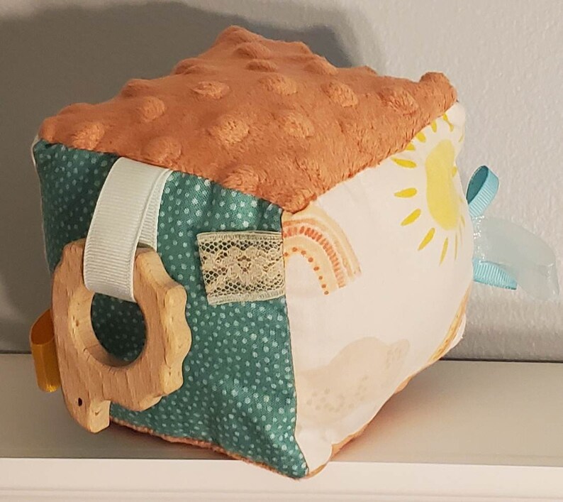 Sensory Blocks for Babies Teether Rings Jingle Bell Ribbon Etsy