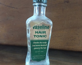 vintage vaseline hair tonic bottle 1940s barbershop barber