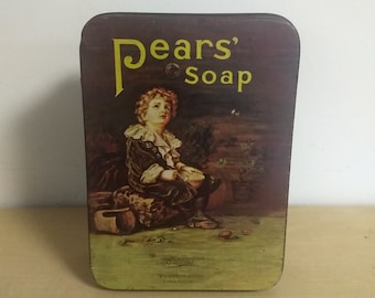 vintage pears' soap tin box london england farmhouse style farmhouse bathroom kitchen