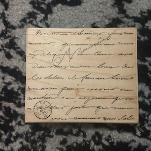 hero arts french script rubber stamp #H2141 preowned
