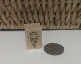 hero arts petite ice cream cone mini rubber stamp bakery ice cream shop scrapbooking