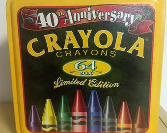 vintage 40th anniversary crayola crayons tin limited edition