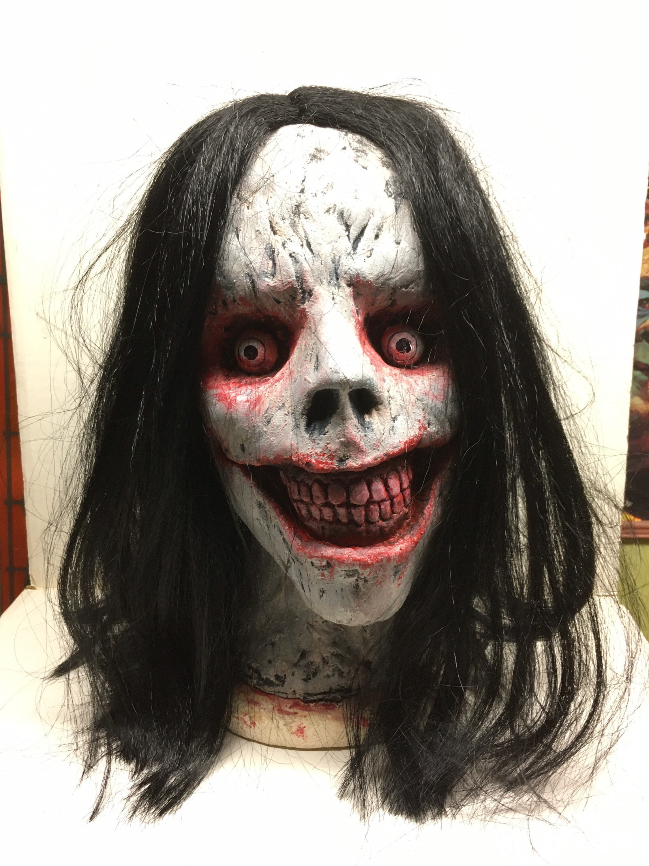 Killer Jeff Creepypasta Open Mouth Adult Latex Mask Halloween