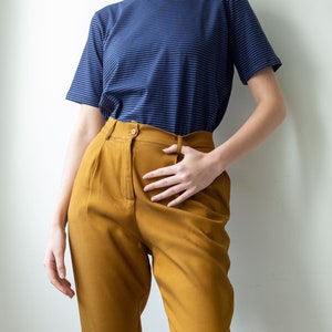 High-Waist Pants, Brown Trousers, Women's Tailor Pants, Women's Elegant Pants, Casual Pants, Spring Clothing, Women's Vintage Clothing image 2