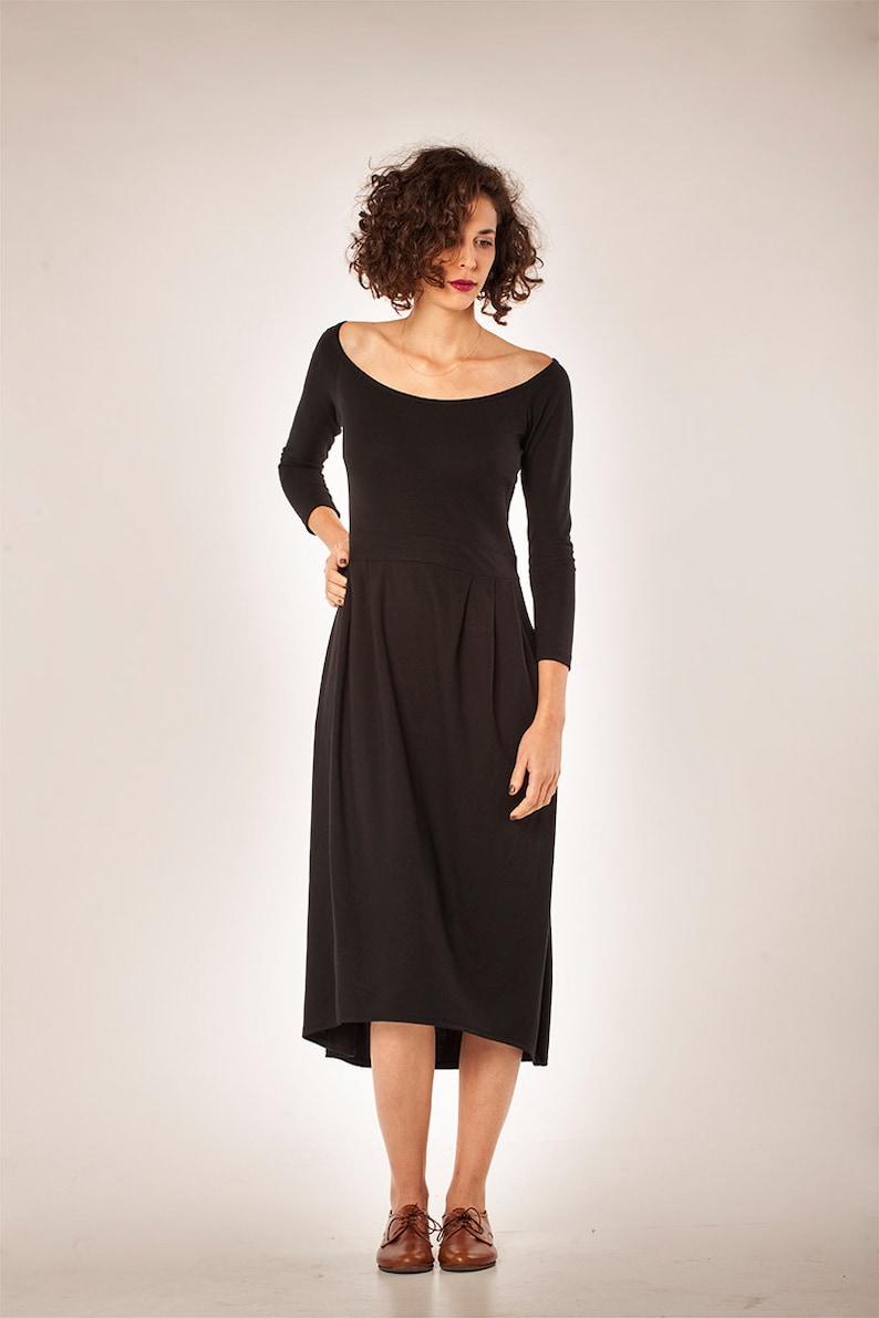 Women Dress/ Winter Dress/ Little Black Dress/ Midi Dress/Women's Dress/ Long sleeves Dress/ Maxi Dress image 4