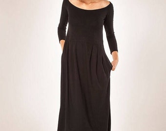 Women Dress/ Winter Dress/ Little Black Dress/ Midi Dress/Women's Dress/ Long sleeves Dress/ Maxi Dress