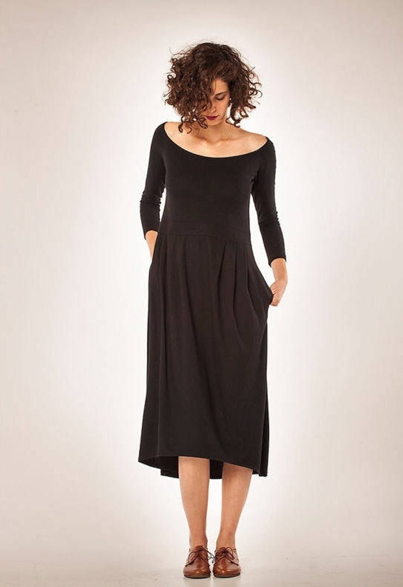 Women Dress/ Winter Dress/ Little Black Dress/ Midi Dress/Women's Dress/ Long sleeves Dress/ Maxi Dress image 1