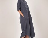 SALE 40% OFF -Gray cool urban Coat Dress, Maxi Dress, Buttoned up Dress, Casual Dress ,Women Coat,Women Dress (was 209 USD