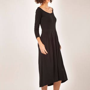 Winter Dress, Minimalist Black Dress, Midi Dress, Loose Dress, Long sleeves Dress, Tunic Dress, Maxi Dress, High Waist Dress, Israeli Shop image 1