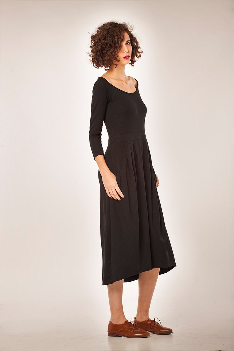 Women Dress/ Winter Dress/ Little Black Dress/ Midi Dress/Women's Dress/ Long sleeves Dress/ Maxi Dress image 2