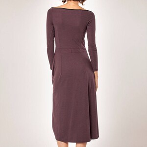 Women Dress/ Long Sleeves Dress/ Midi Dress/ Winter Dress/ Womens Dress/ Cocktail Dress / Maxi Dress/ Purple Dress image 4
