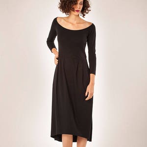 Winter Dress, Minimalist Black Dress, Midi Dress, Loose Dress, Long sleeves Dress, Tunic Dress, Maxi Dress, High Waist Dress, Israeli Shop image 4