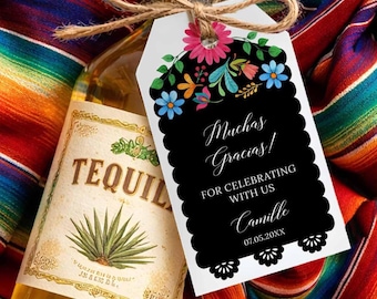Fiesta Thank You Tags Editable, Mexican Theme Favor Tags Printable, Fiesta Party Thank You Tags, Editable Printable Download 0103