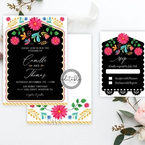 Fiesta Wedding Invitation TEMPLATE, Destination Wedding Invitation Printable, Mexican Fiesta Theme Wedding Invite, EDITABLE Printable Invite