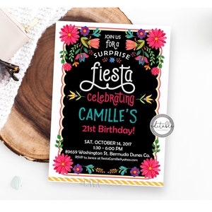 Surprise Fiesta Birthday Invitation, Fiesta Birthday Invitation, Mexico Themed Invitation, Fiesta Invitation Download, Invitation Template
