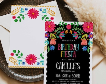 Fiesta Birthday Invitation Editable, Mexican Fiesta Birthday Party Invitation Template, Papel Picado Mexican Birthday Party Invite 0103