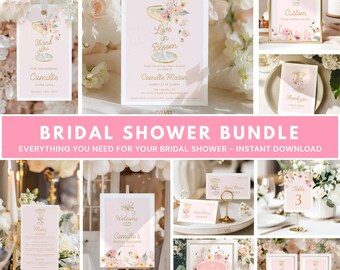 Editable Love in Bloom Bridal Shower Invitation, Floral Bridal Shower Invite Template, Garden Bridal Shower, Instant Download 239