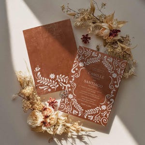 Elegant Mexican Talavera Wedding Invite